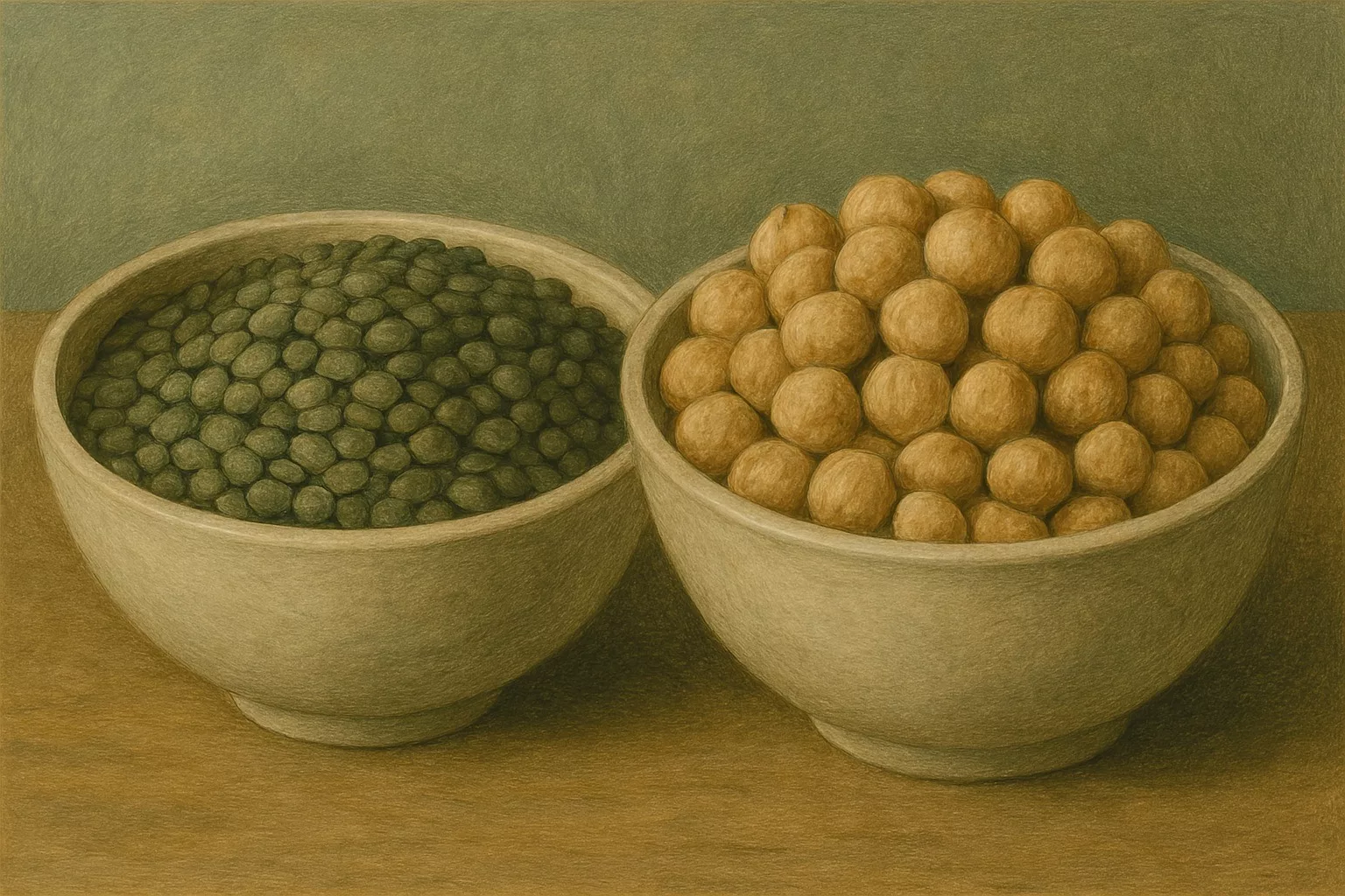 Linsen und Kichererbsen